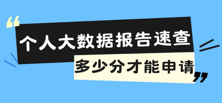 个人大数据报告怎么查？多少分才能申请？附查询指南