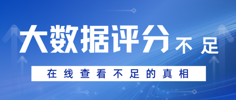 别再只盯着征信了 你被拒可能是大数据评分不足