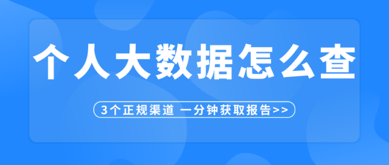 个人大数据怎么查？3个正规渠道，一分钟获取报告